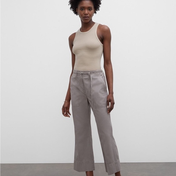 CLUB‎ MONACO Tea Dyed Bootcut Cropped Chinos Army Green Utility Vibe Size 12 - Picture 14 of 14